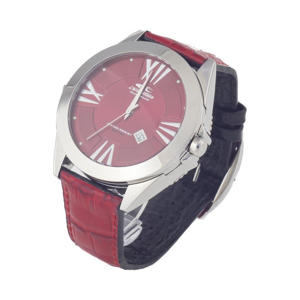 Chronotech Black Leather Dress Watch