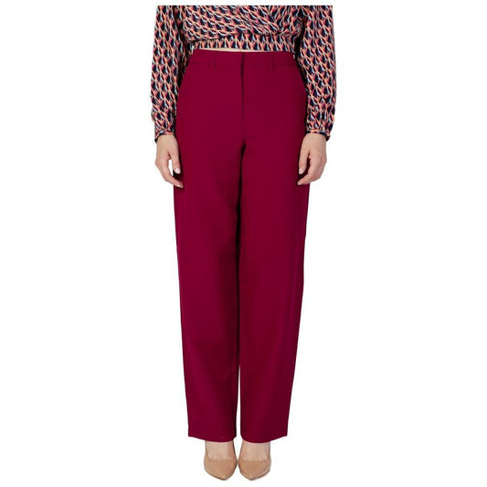 Vila Clothes Bordeaux Polyester Pant VI-12007800129-IT36|XXS