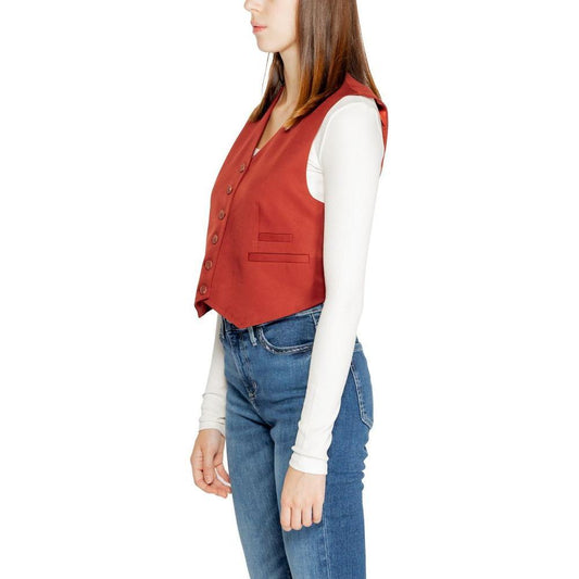 Vero Moda Red Polyester Waistcoat VE-14932700141-IT38|XS