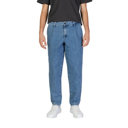Jack Jones Blue Cotton Relaxed Fit Jeans