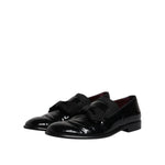 Dolce & Gabbana Black Leather Loafers Men Formal Dress Shoes
