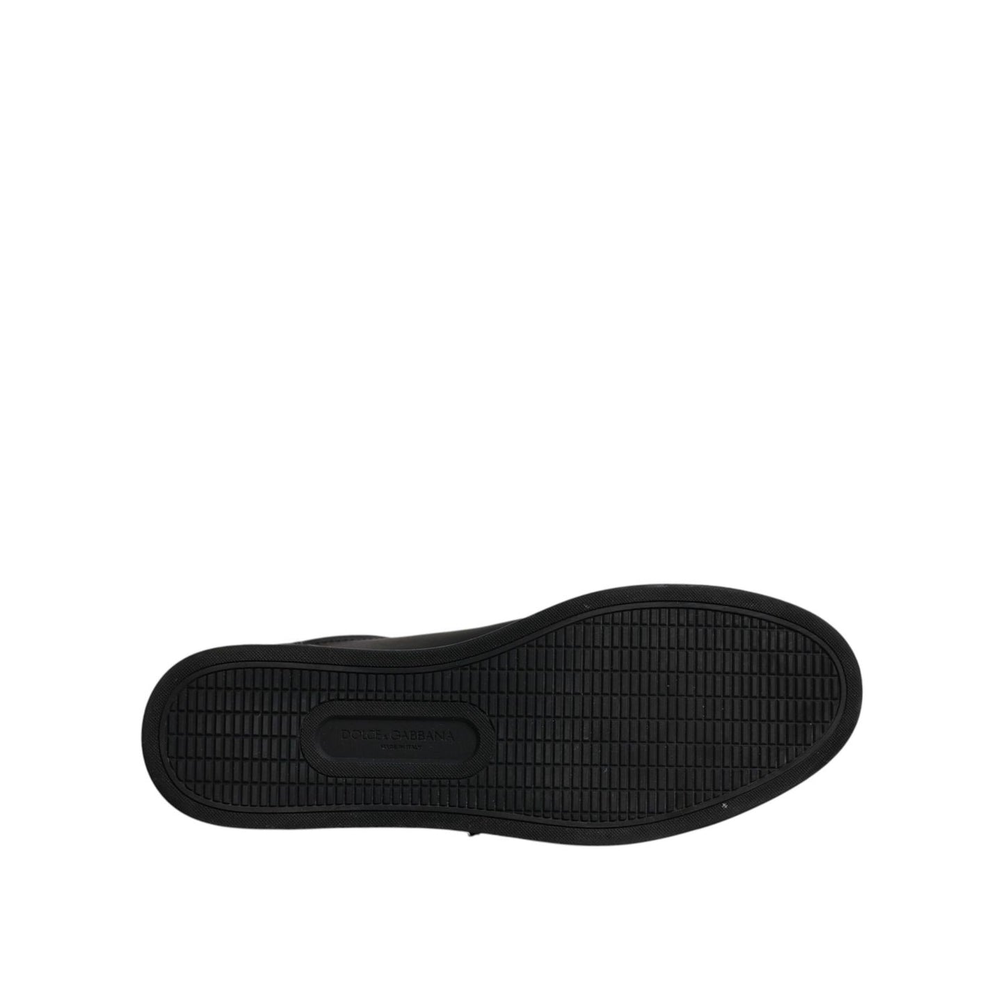 Dolce & Gabbana Black Leather London Heart Men Sneakers Shoes