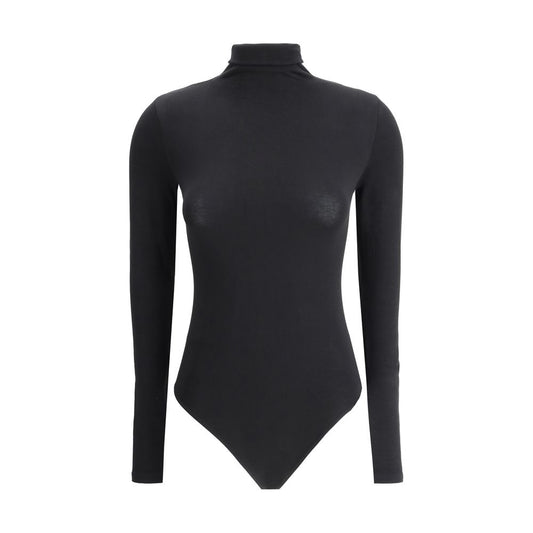 Wolford Black Polyamide Top, Colorado Bodysuit with high neck and long sleeves, sleek and form-fitting for AW25 fashion season.
