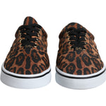 Dolce & Gabbana Brown Leopard Logo Print Cotton Sneakers Shoes MV6602-40.5