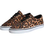 Dolce & Gabbana Brown Leopard Logo Print Cotton Sneakers Shoes MV6602-40.5