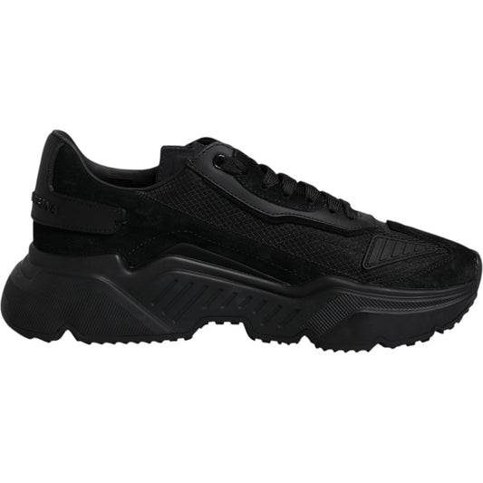 Dolce & Gabbana Black Leather Daymaster Low Top Sneakers Shoes MV6618-41