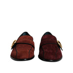 Dolce & Gabbana Bordeaux Suede Loafers Formal Men Dress Shoes