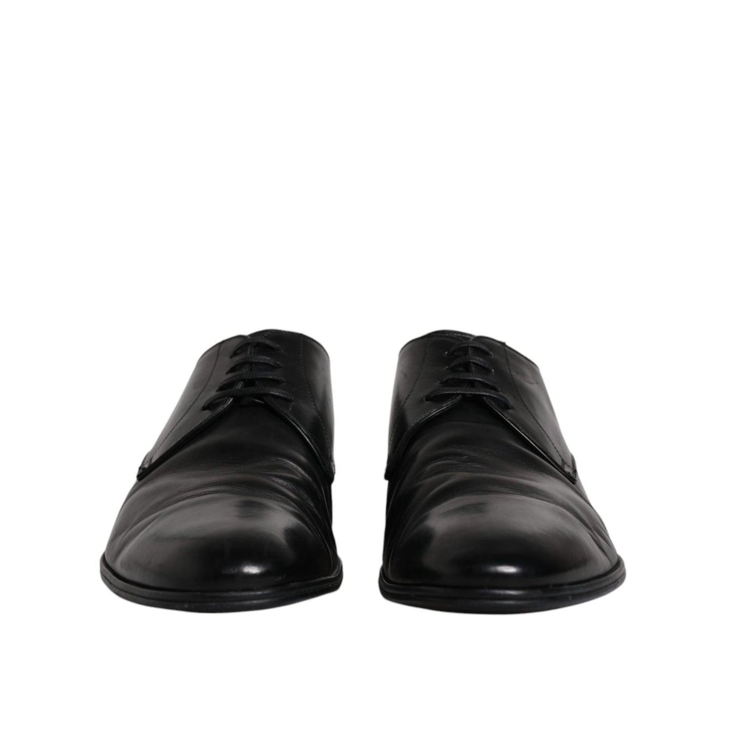 Dolce & Gabbana Black Patent Leather Derby Men Dress Shoes