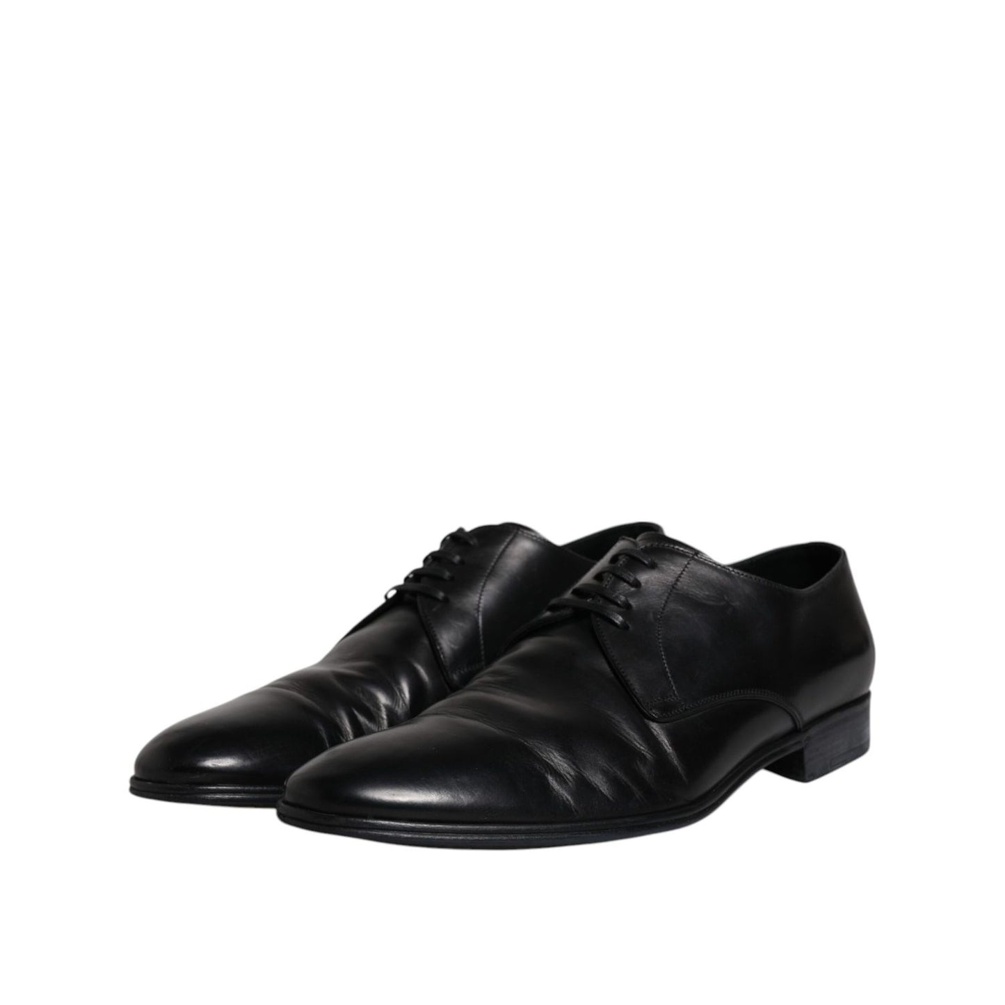 Dolce & Gabbana Black Patent Leather Derby Men Dress Shoes