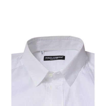 Dolce & Gabbana White Cotton Long Sleeve Formal Dress Shirt