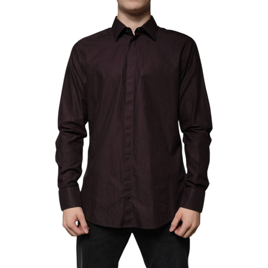 Dolce & Gabbana Purple Cotton Slim Fit MARTINI Dress Shirt