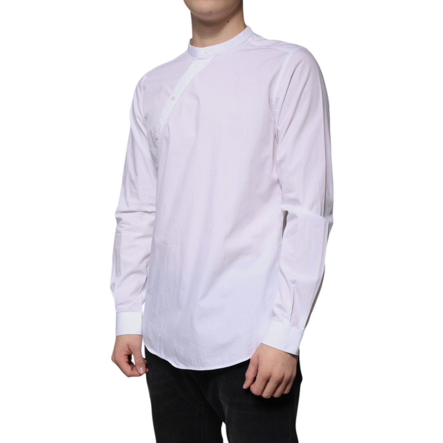 Dolce & Gabbana White Cotton Slim Fit MARTINI Dress Shirt