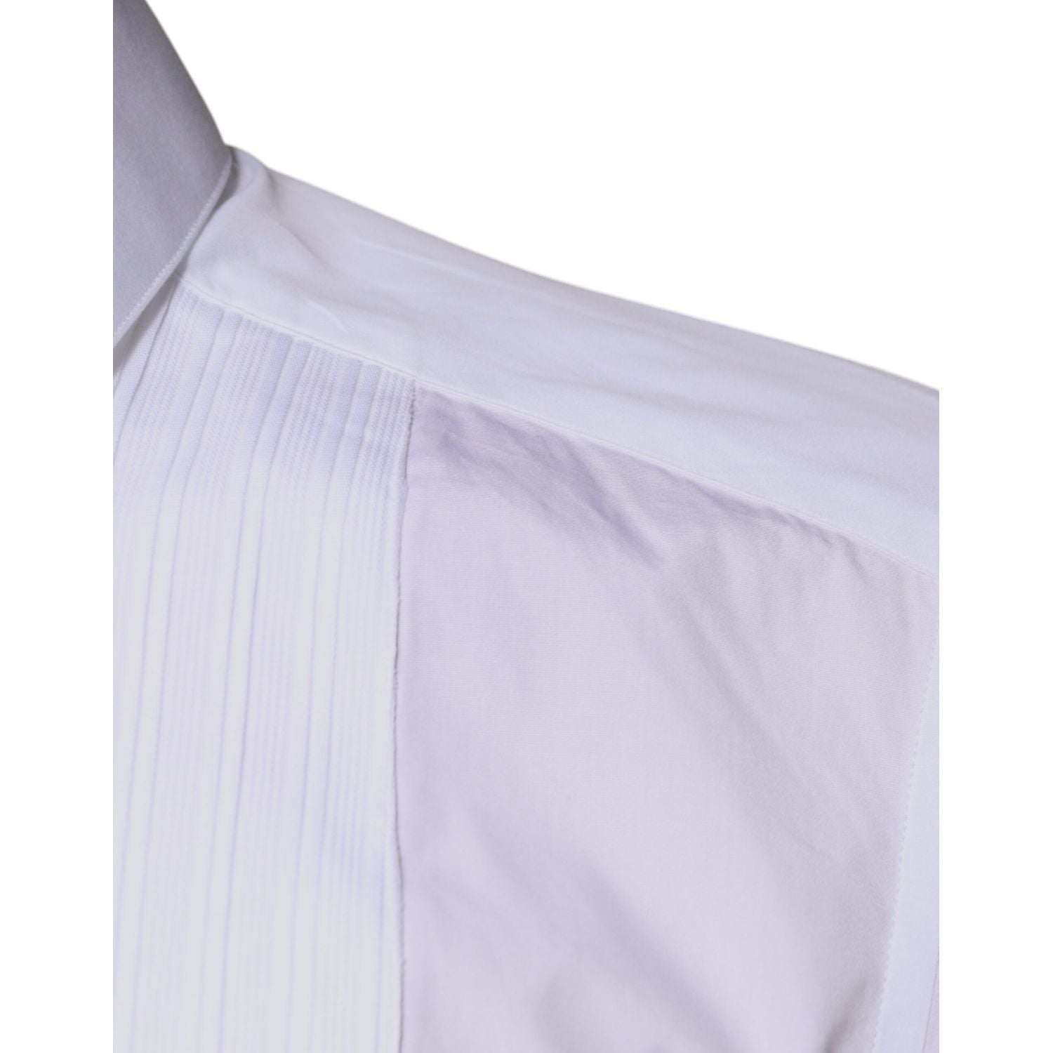 Dolce & Gabbana White Bib Cotton Poplin GOLD Men Formal Shirt