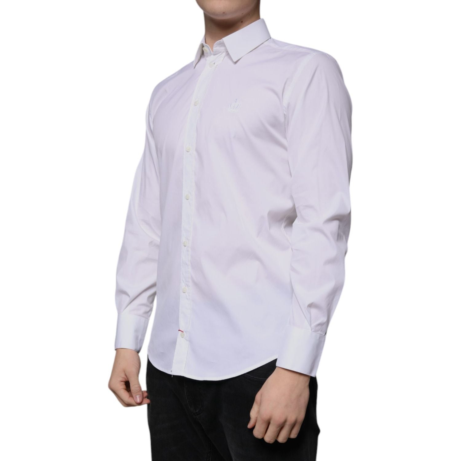 Dolce & Gabbana White Cotton Blend Formal MARTINI Shirt