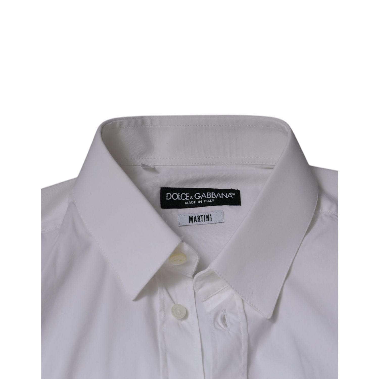 Dolce & Gabbana White Cotton Blend Formal MARTINI Shirt