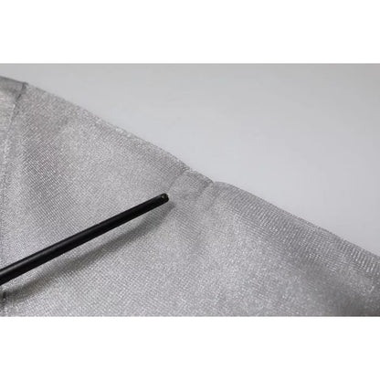 Dolce & Gabbana Grey Mesh Turtleneck Long Sleeve Blouse Top