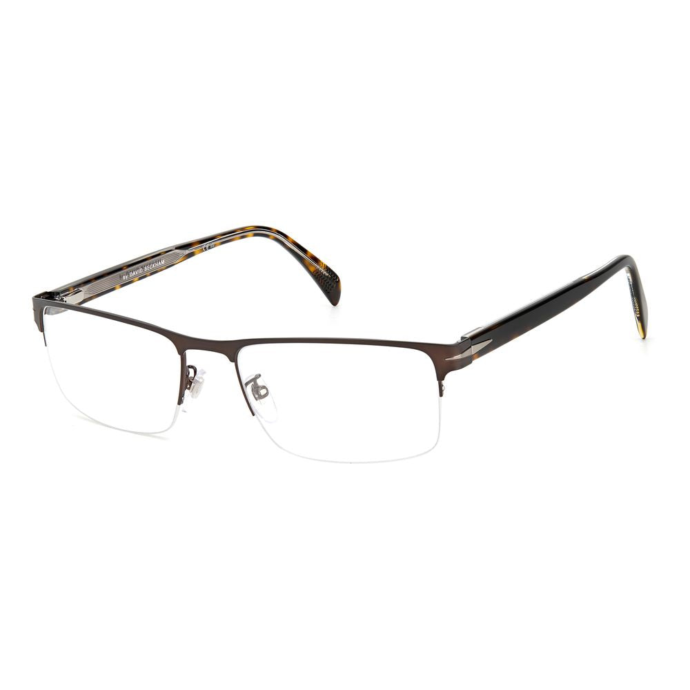 David Beckham Brown Metal Frames with a sleek design, model DB-1068-05N, size 56/19/145 mm, brown metal eyewear for men.