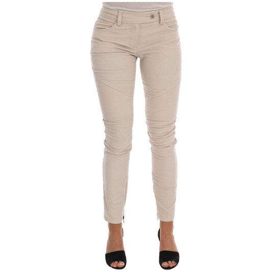 Ermanno Scervino Beige Slim Jeans Corduroy Skinny Pants BYX1154-4
