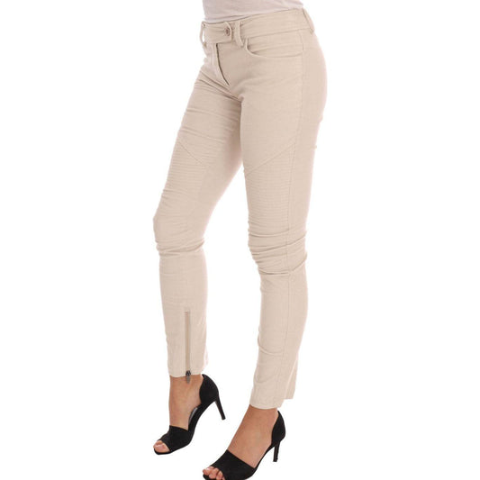 Ermanno Scervino Beige Slim Jeans Corduroy Skinny Pants BYX1154-4