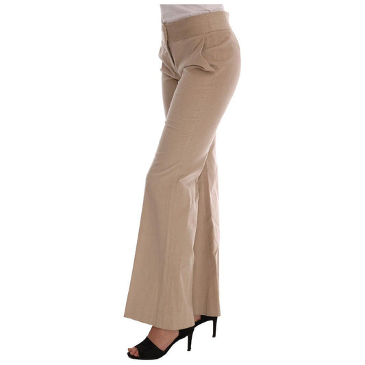 Ermanno Scervino Beige Cotton Bootcut Pants BYX1166-1