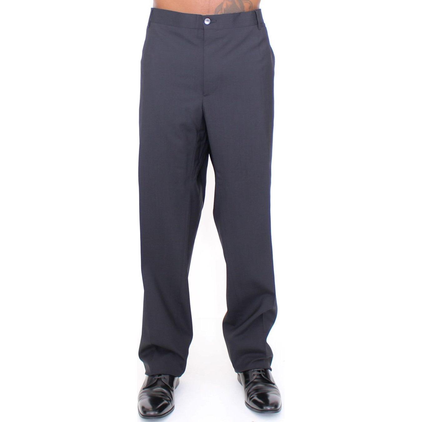 Dolce & Gabbana Black Wool Stretch Pleated Pants