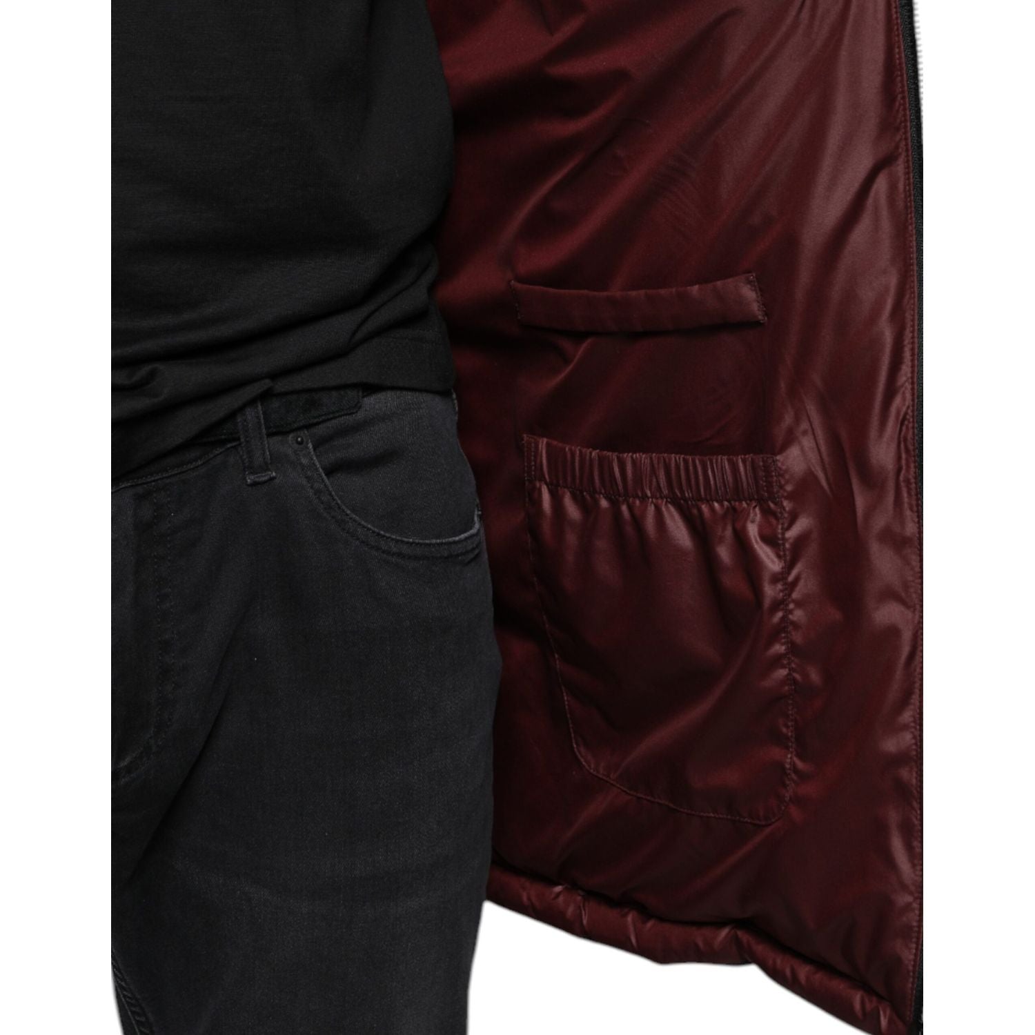 Dolce & Gabbana Black Nylon Hooded Puffer Men Coat Jacket