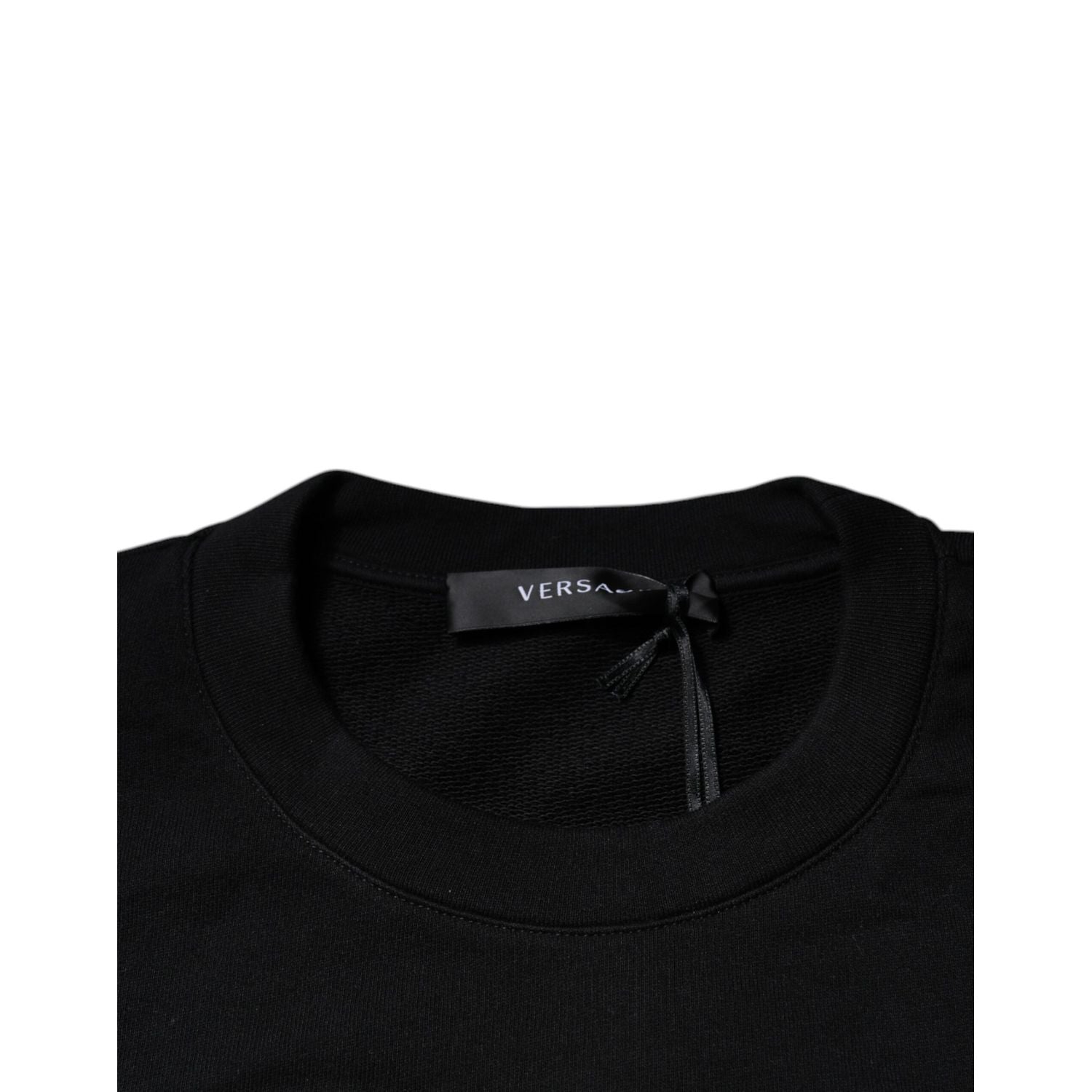 Versace Black Medusa Embroidery Crew Neck Pullover Sweater