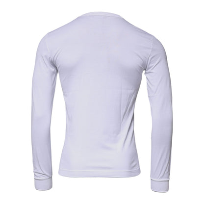 Dolce & Gabbana White Crown Crew Neck Cotton Pullover Sweater