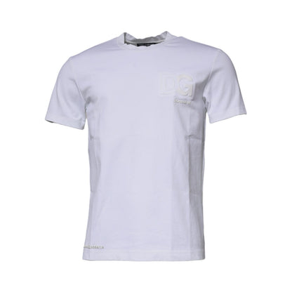 Dolce & Gabbana White DG Logo Crew Neck Short Sleeves T-shirt