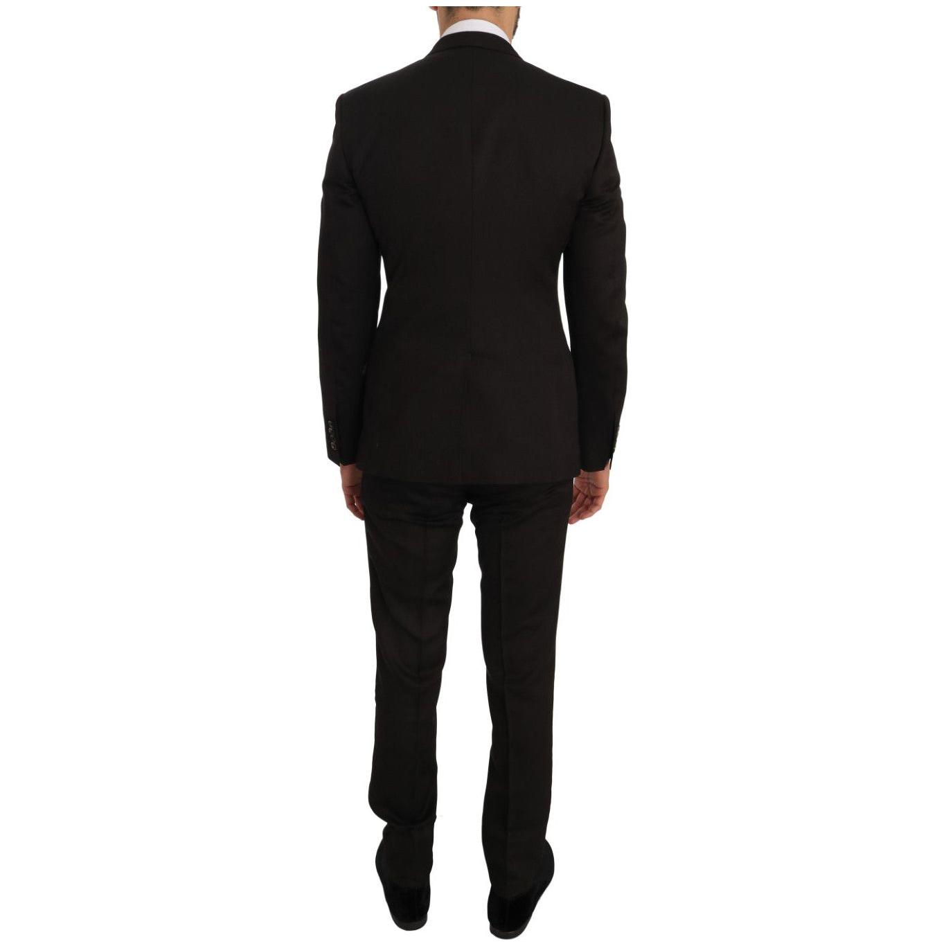 Dolce & Gabbana Brown Wool Crystal Bee Slim Fit MARTINI JKT1233-1