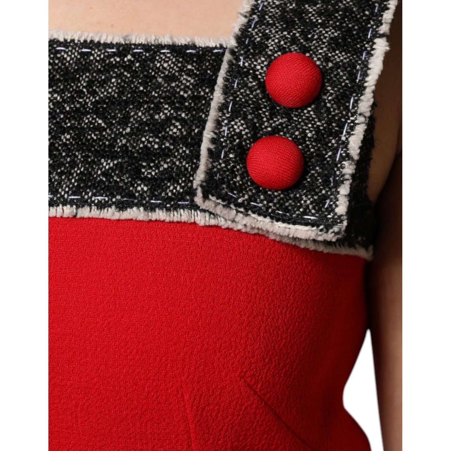 Dolce & Gabbana Red Wool Sleeveless A-line Flared Mini Dress