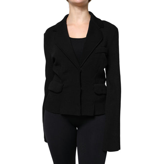 Dolce & Gabbana Black Viscose Single Breasted Blazer Jacket