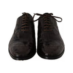 Dolce & Gabbana Brown Patterned Leather Dress Formal Shoes MV1723-44