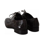 Dolce & Gabbana Brown Patterned Leather Dress Formal Shoes MV1723-44