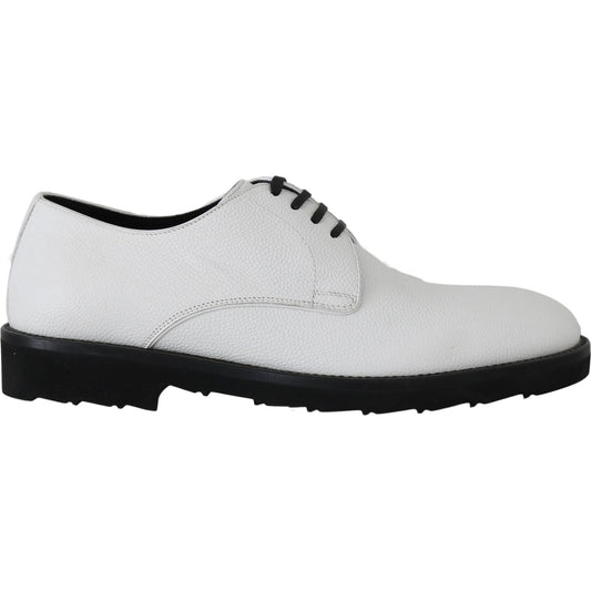 Dolce & Gabbana White Leather Derby Dress Formal Shoes MV2173-39