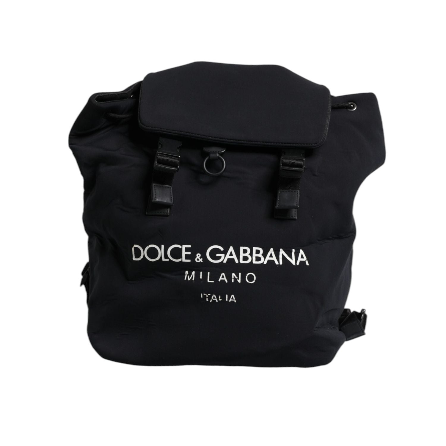 Dolce & Gabbana Black Neoprene Nylon DG Logo School Backpack Bag