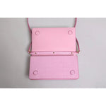 Dolce & Gabbana Pink Exotic Leather Logo Plaque Crossbody Bag