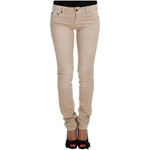 Cavalli Beige Wash Slim Fit Cotton Stretch Jeans SIG18148-2