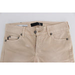 Cavalli Beige Wash Slim Fit Cotton Stretch Jeans SIG18148-2
