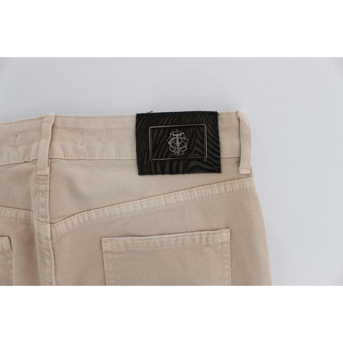 Cavalli Beige Wash Slim Fit Cotton Stretch Jeans SIG18148-2