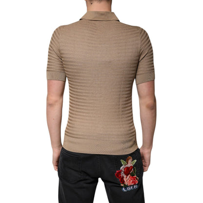 Dolce & Gabbana Brown Collared Short Sleeves Polo T-shirt