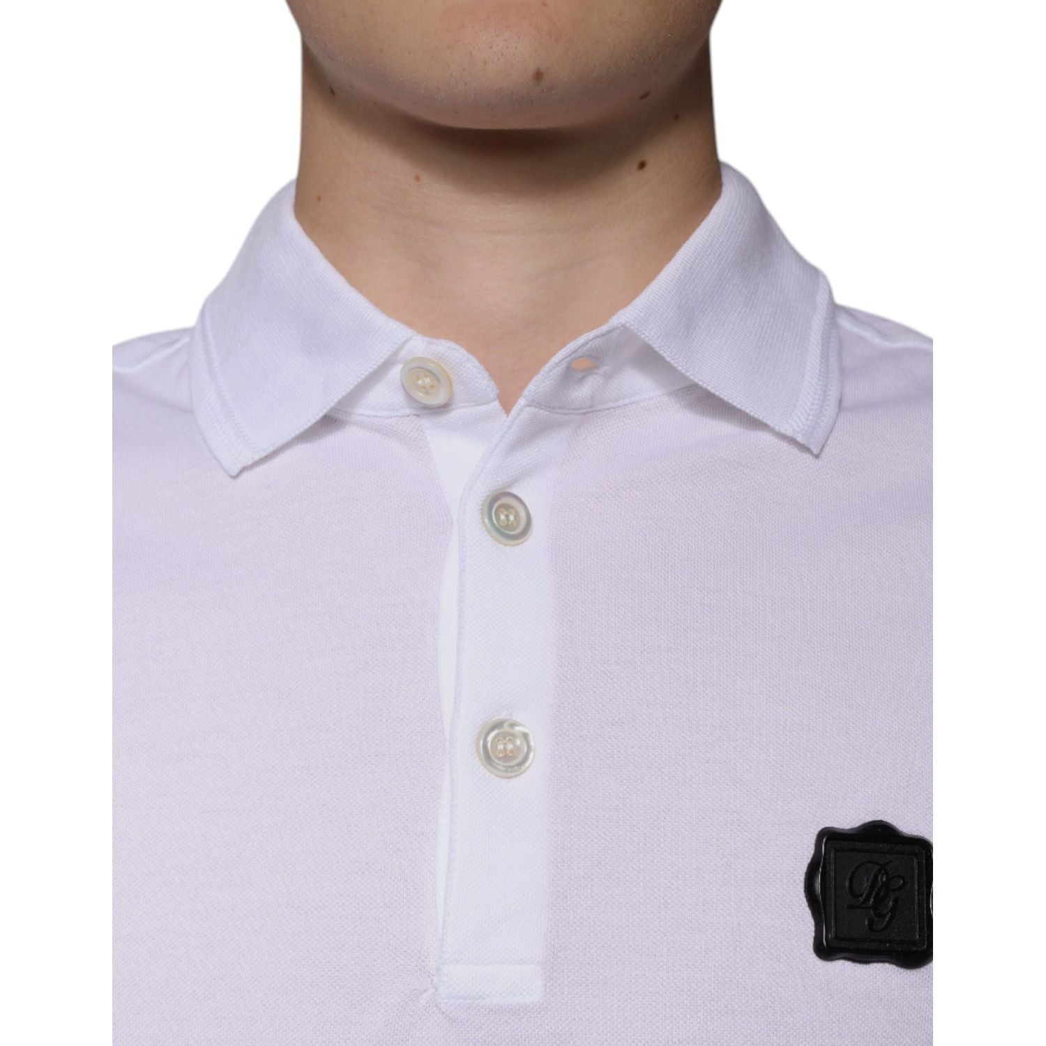Dolce & Gabbana White Collared Short Sleeves Polo T-shirt
