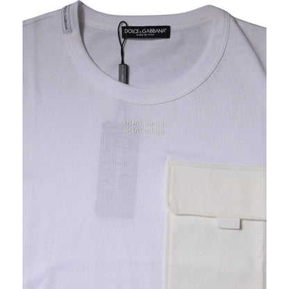 Dolce & Gabbana White Cotton Crew Neck Short Sleeves T-shirt