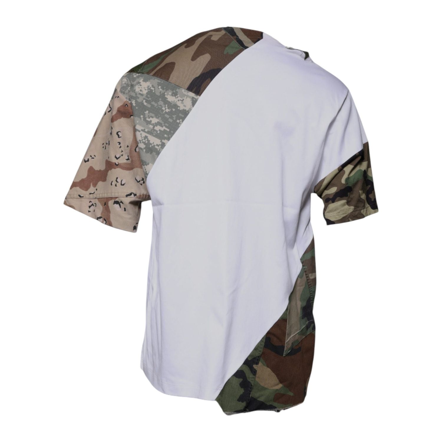 Dolce & Gabbana White Camouflage Cotton Crew Neck T-shirt