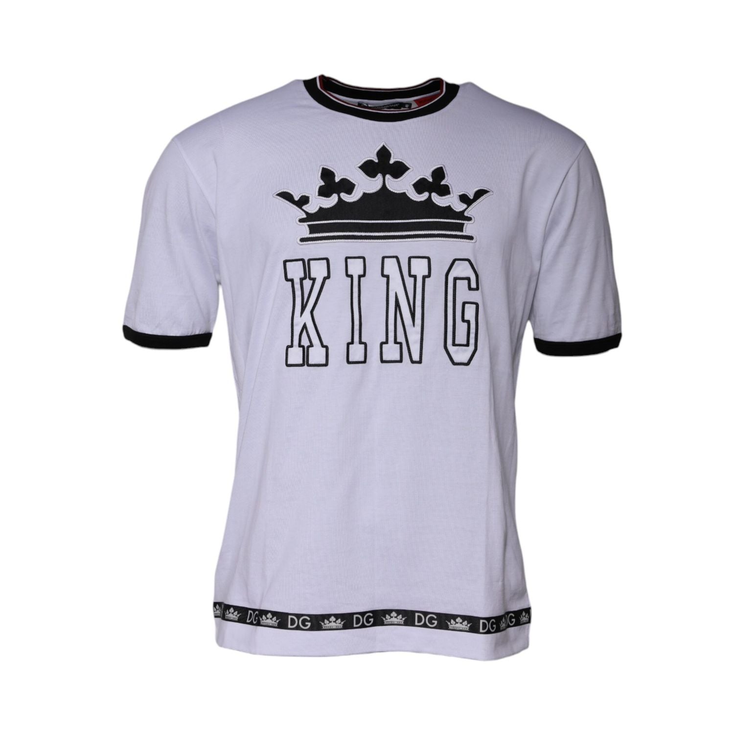 Dolce & Gabbana White Jersey Crew Neck Short Sleeves T-shirt