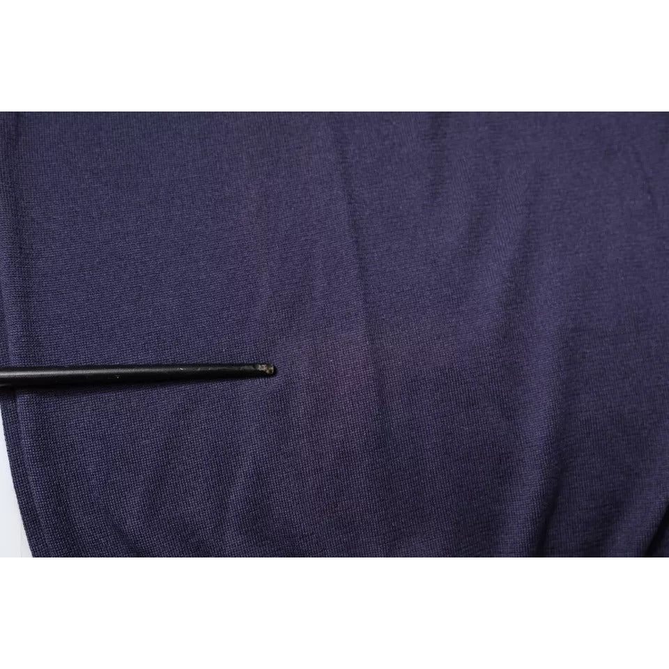 Dolce & Gabbana Blue Silk Collared Short Sleeves Polo T-shirt