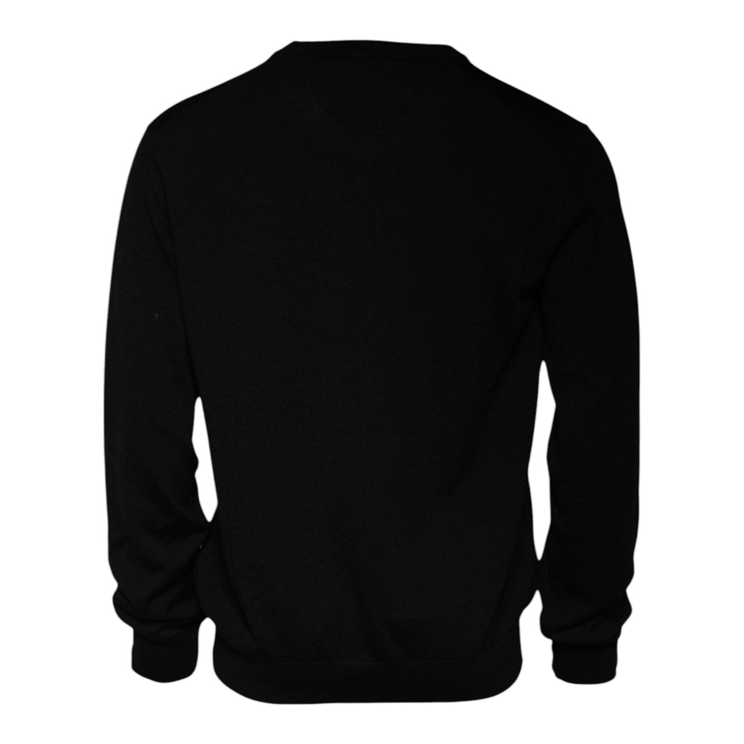 Dolce & Gabbana Black Logo Wool Crew Neck Pullover Sweater