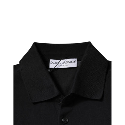 Dolce & Gabbana Black DG Collared Short Sleeves Polo T-shirt