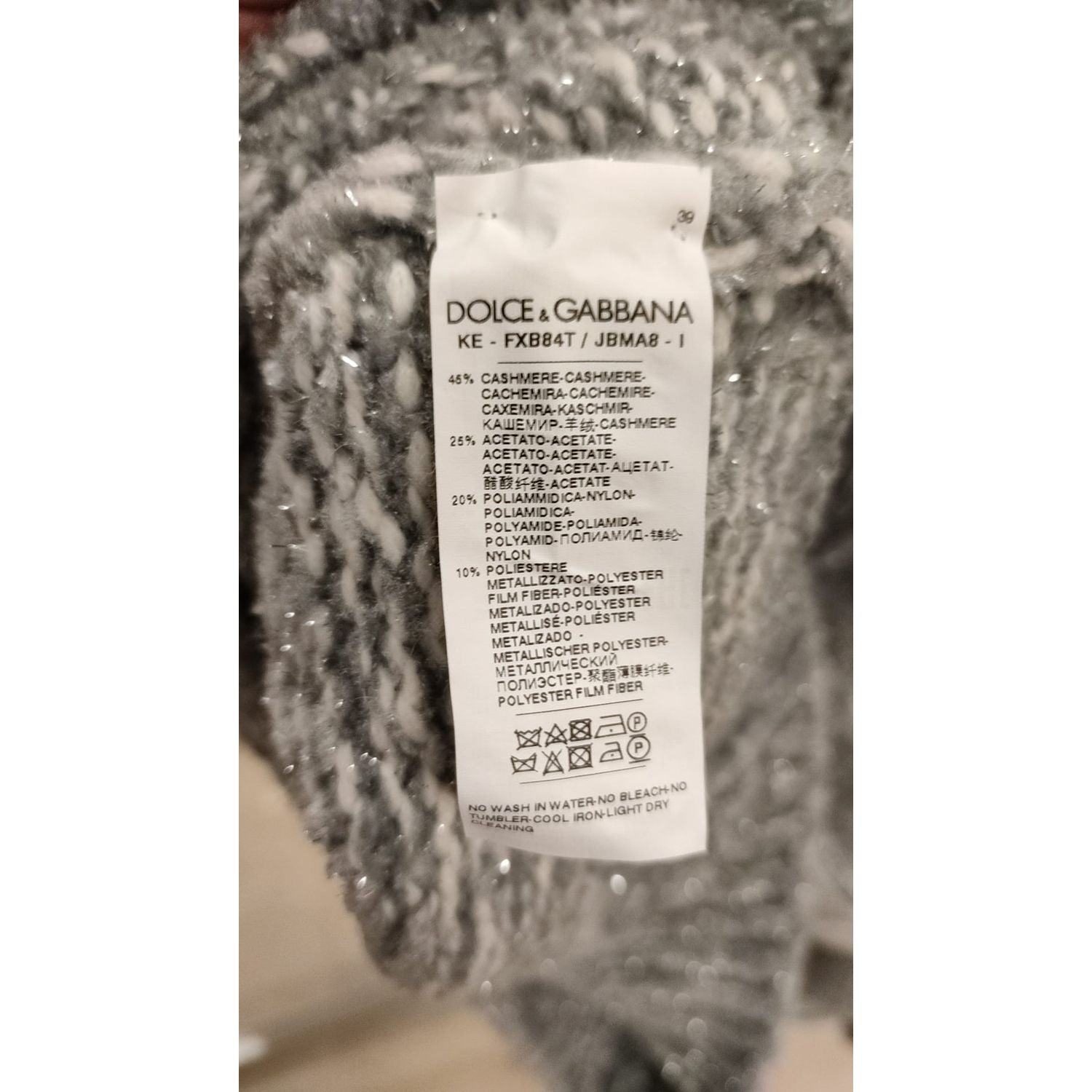 Dolce & Gabbana Gray Cashmere Turtle Neck Pullover Sweater