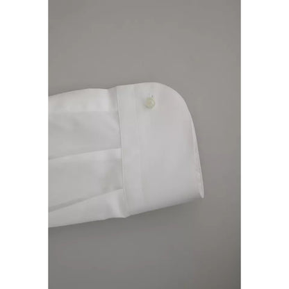 Dolce & Gabbana White Formal Tuxedo Dress GOLD Shirt